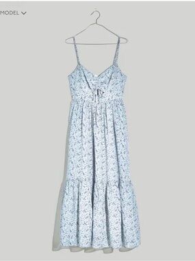 Madewell Silk Ruched Keyhole Tiered Midi Dress in Florentine Floral